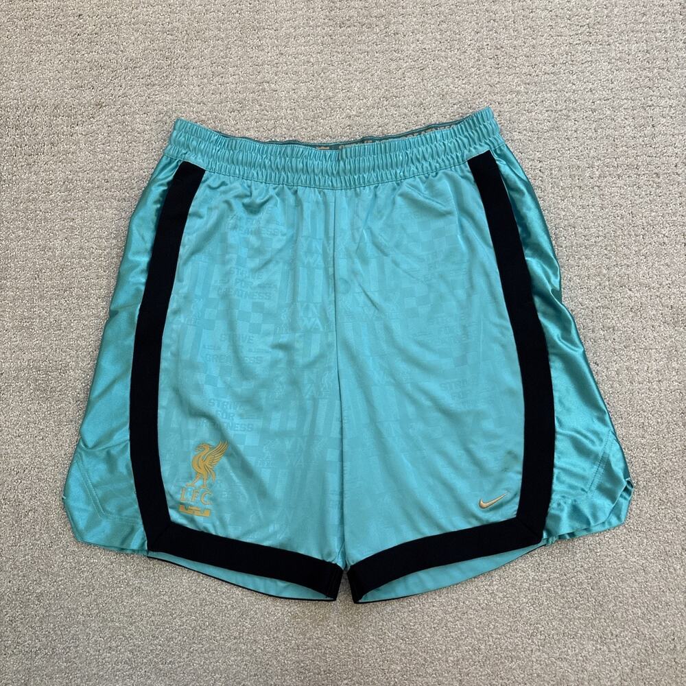 Nike Mens LeBron x Liverpool FC Shorts Size XL Soccer Blue Jacquard Logo LFC
